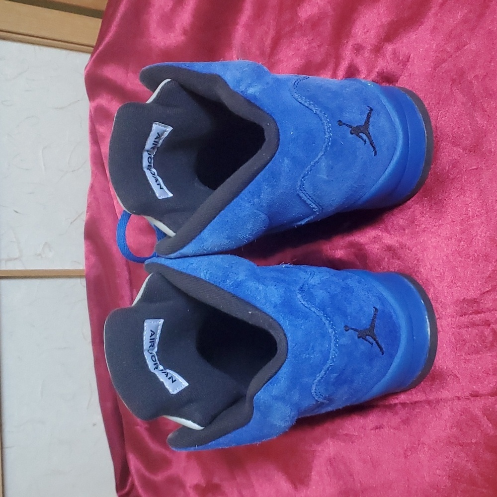 Youth Air Jordan 5 Retro BG Blue Suede Size 7Y - Picture 2 of 9